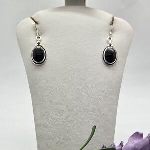 Black Onyx Oval Earrings